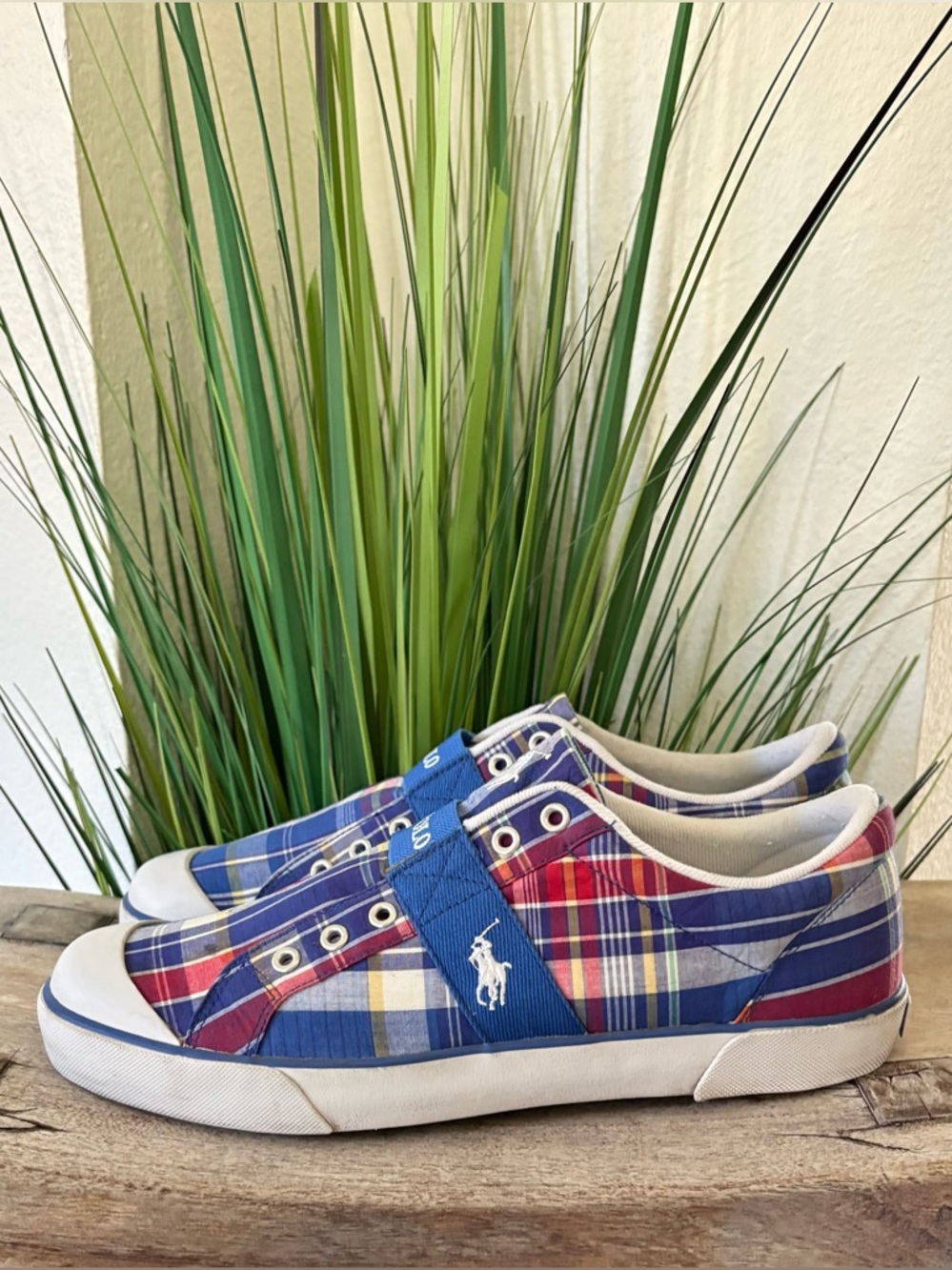 Polo Ralph Lauren Gardener Marlin Madras Sneakers - Picture 3 of 10